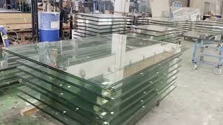 12+12mm laminated clear tempered glass