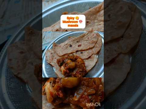 spicy mushroom 🍄 masala 🤤 #sidedishforchapathi #gravyrecipes #mushroomdosa#tiffinsidedish