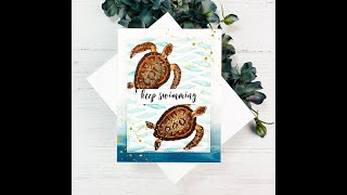 Sea Turtle Masking, Stenciling & Pretty Paper Card Tutorial