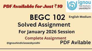 BEGC-102 English Solved Assignment For January 2026 | Complete IGNOU Assignment PDF |#begc102