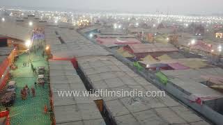 Maha Kumbh Prayagraj | World’s Largest Religious Gathering and Vast Tent City at Dusk