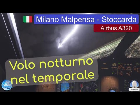 Volo notturno nel temporale | Airbus A320 | Milano Malpensa - Stoccarda  | MSFS2024