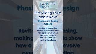 INTERESTING FACTS ABOUT REVIT | PHASING & DESIGN OPTIONS #learningrevit #revit #bim