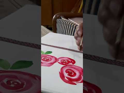 How to paint rose steb by step for beginners #easyroseart #floralforbeginners #howtopaintrose