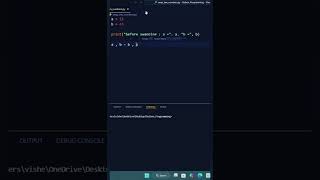 Python Program to Swap two Numbers without using third variable #python #education #pythontutorial