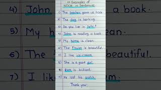 10 examples of noun in sentences #noun #commonnoun