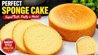 Bakery style Eggless sponge cake | Super soft, Fluffy & Perfect Every Time