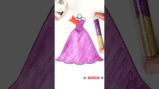 Purple and Gold Princess Dress✨❤️#glitter #glitterdress #amazingart #princess #purple #color