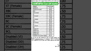68th BPSC cut-off marks || Result || bpsc PT results marks  #bpsc cut-off #status #shorts #video