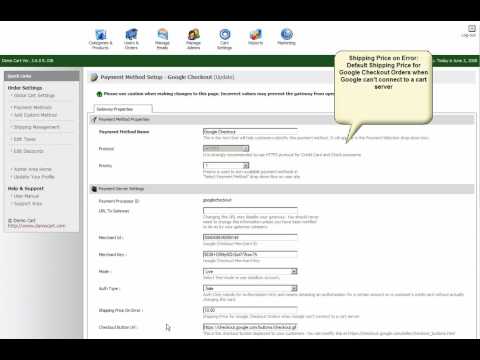 Pinnacle Cart: Setting up Google Checkout Gateway in PinnacleCart Shopping Cart