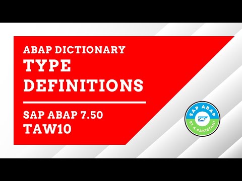 Type Definitions in SAP ABAP Dictionary | Type Categories in ABAP Dictionary | TAW10 | SAP ABAP 7.50