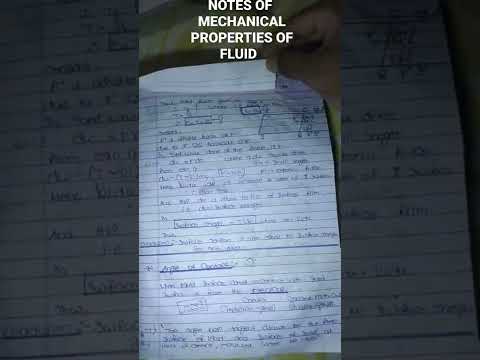 NOTES OF PHYSICS CHAPTER 2 MECHANICAL PROPERTIES OF FLUID. HSC BOARD #notes #shorts .