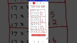 seventeen 17 table most easy ever @Maths Tuition #shorts #mathsshortsmathstuitionviral #mathstables❤