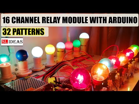 32 PATTERNS | 16 CHANNEL RELAY MODULE 230V LIGHT CHASER  ARDUINO | Sequence light | පොසොන් සැරසිලි