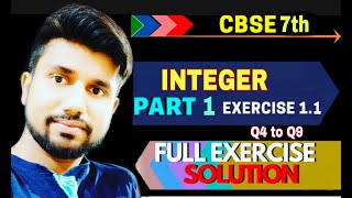 CLASS 7TH MATH INTEGER CHAPTER -1 EXERCISE 1.1 Q4 TO Q9 FULL SOLUTION NCERT