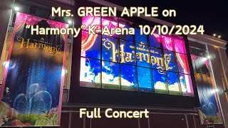 241010 4K Mrs. GREEN APPLE on Harmony K-Arena Yokohama FanCam