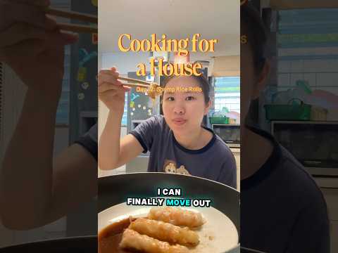Day 12: Shrimp Rice Rolls | COOKING FOR A HOUSE #food #recipe