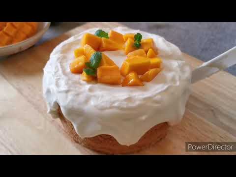Earl grey chiffon cake with cheese cream and Mango topping 红茶戚风 - 海盐芝士奶盖 - 芒果蛋糕