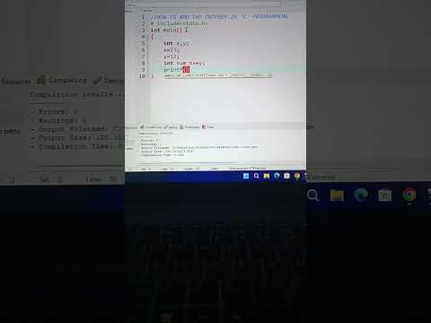 #2 how to add two integers in C programming #cprogramming #cprogrammingquestions