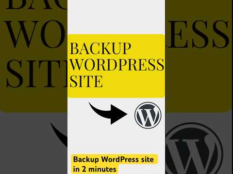 Backup your WordPress site in 2 minutes #word #wordpressplugin #wordpresstutorial