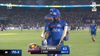 Tilak Verma 43(14) vs GT 2023 IPL Qualifier 2 ball by ball highlights