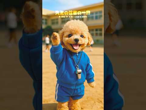「モカの先生仕事の1日に密着」#dog #トイプードル #バイト #動物 #犬 #shorts