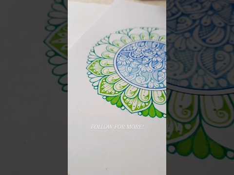 Green & Blue Mandala Bliss💙💚 #mandalaart #colourfulmandala