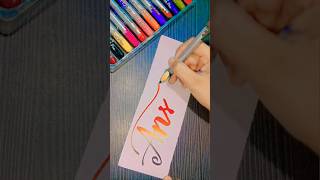 Anshika name calligraphy with doms brush pen #trending #trend #viral #viralvideo #newreel #reels
