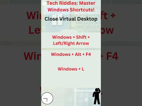 tech riddles-windows shortcuts: Close Virtual Desktop #facts #windows11features #motivation