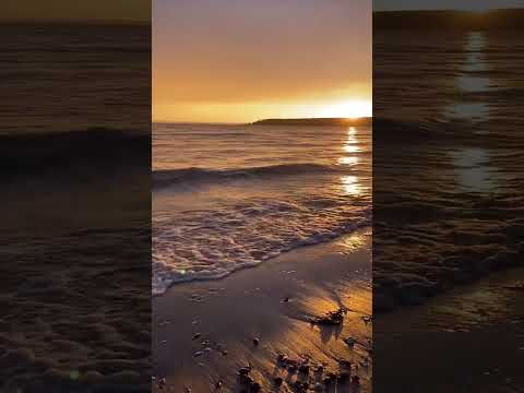 ASMR rain, sunset, waves