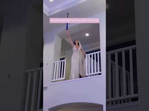 No height is too high for this bride