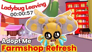 Farmshop Refresh Update! Golden Ladybug Leaving Adopt Me! New Pet Release Date Revealed!