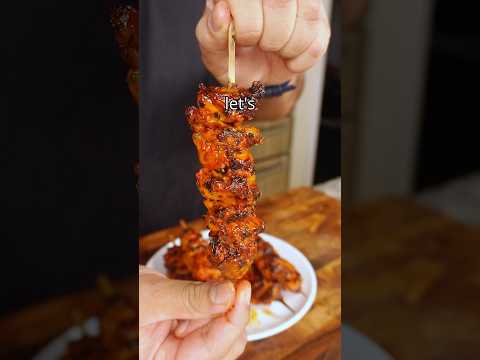 Smoky Air Fryer Tandoori Chicken Skewers 😍 #Shorts