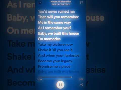 House of Memories - Panic! at the disco #lyrics #spotify #panicatthedisco #houseofmemorieslyrics  :)
