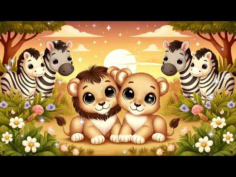 Lion Cubs Bedtime Story For Kids - Larry and Lana And The Zebra Family Rescue