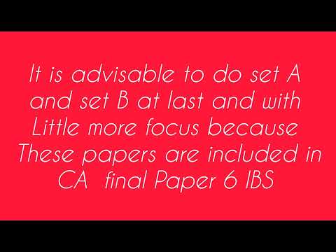 Self paced Modules CA finalists👩‍🎓 Ca Final Students SPOM SET A SET B SET C SET D