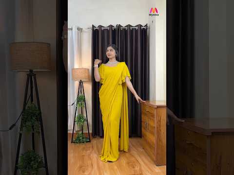 Haldi Outfit | ready to wear Saree | Yellow #readytowearsarees #haldioutfit #yellow #readymadesaree