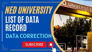 NED Data Correction | List of Record Data | Notice for Data Correction