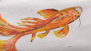 Acrilic Painting  🎨 GOLD FISH 🎨| How to Draw | Magic Paintings | Relaxing Music