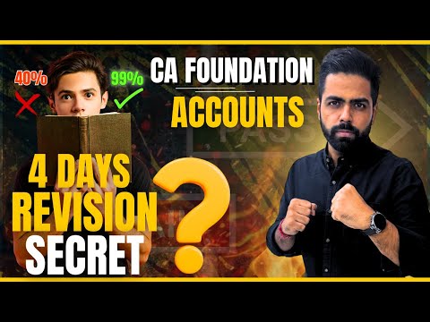 Revise CA Foundation Accounts in 4 Days | Day-wise Study Plan | CA Foundation by iWision
