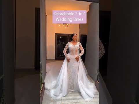 Trumpet Silhouette and Detachable Train Wedding Dress