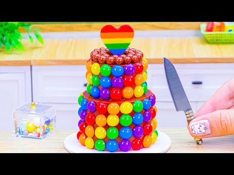 Best Miniature Rainbow Kitkat Cake Decorating 🌈Rainbow Chocolate Cake Recipe by Baking Yummy
