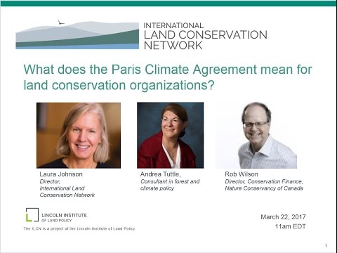 What does the Paris Climate Agreement mean for land conservation organizations?