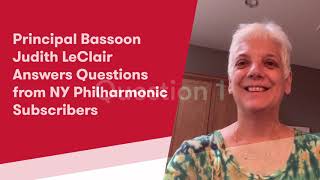 Principal Bassoon Judith LeClair Answers Your Questions