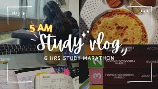 CA Student Study Vlog 📚 | 6 Hours🕧 Productive Study Session🔥 | CA Inter Exam Preparation