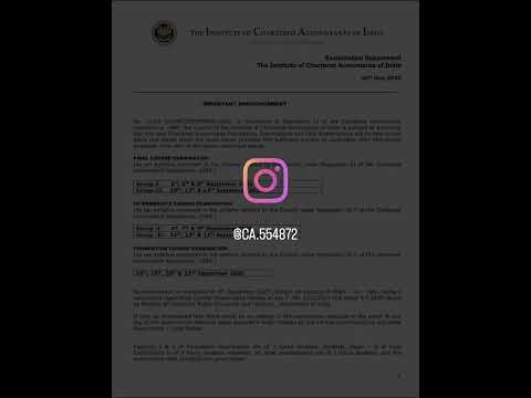Important Announcement - CA Examinations - 6September 2025 below(30-05-2025)#cainter #caclasses