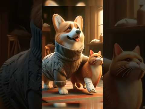Dog and Cat ki dosti 🙂                   #dog#Cat#short video