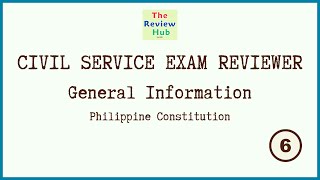 Civil Service Exam Reviewer 2026 | General Information | Philippine Constitution 6 #cse2026