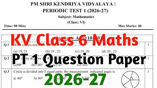KV Class 6 Maths PT 1 Question Paper |
