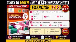 Exercise 17.2 Q5–Q6 | Class 10 Math | UNIT 17. Sets and Functions | Sindh Textbook Board